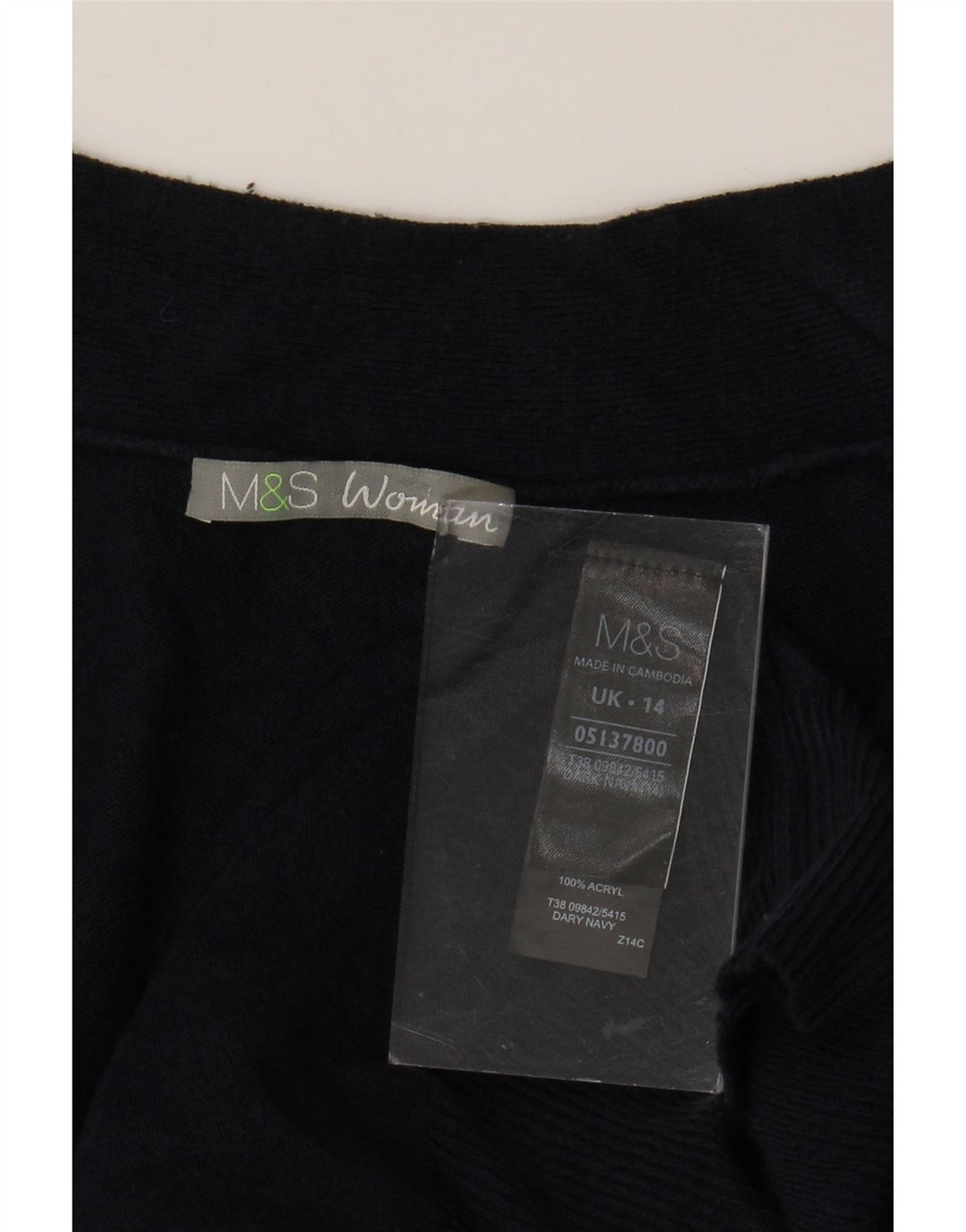 Marks & Spencer Cardigan à manches 3/4 pour femme Bleu marine moyen UK 14
