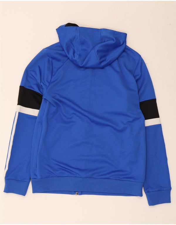 Adidas Pull à capuche zippé Climalite pour garçon 13-14 ans Bleu Colorblock