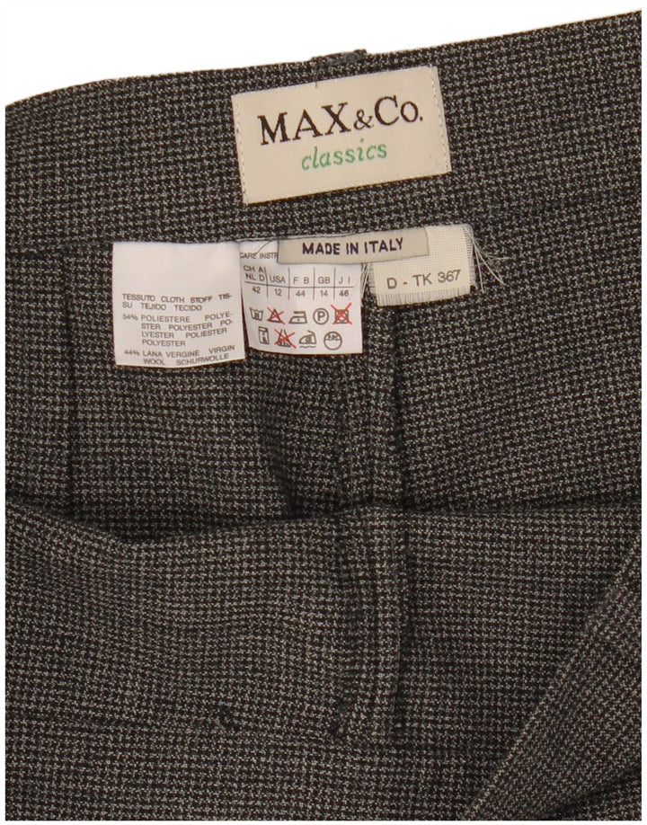Max & Co. Pantalon de costume classique pour femme UK 14 Large W30 L32 Gris