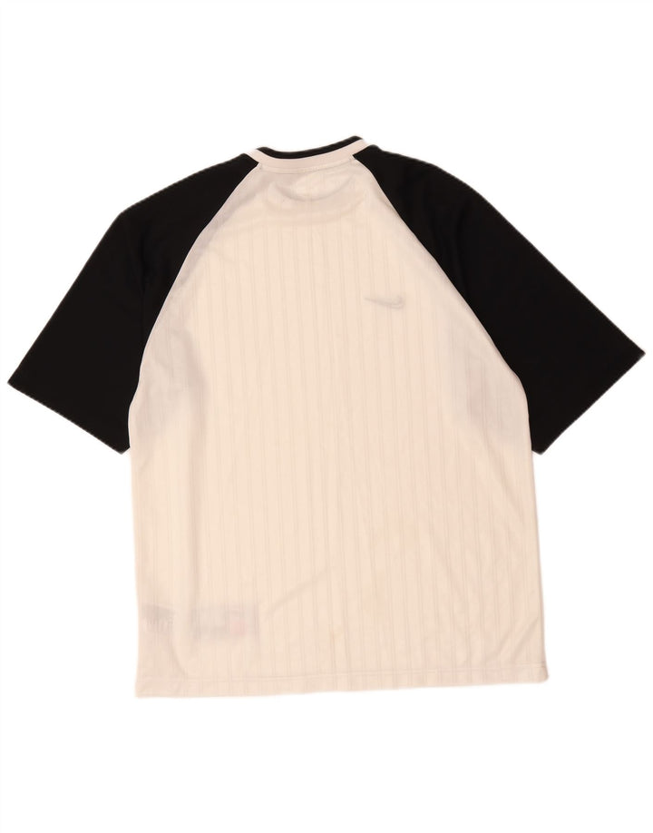 Nike T-shirt pour homme en polyester color block blanc moyen