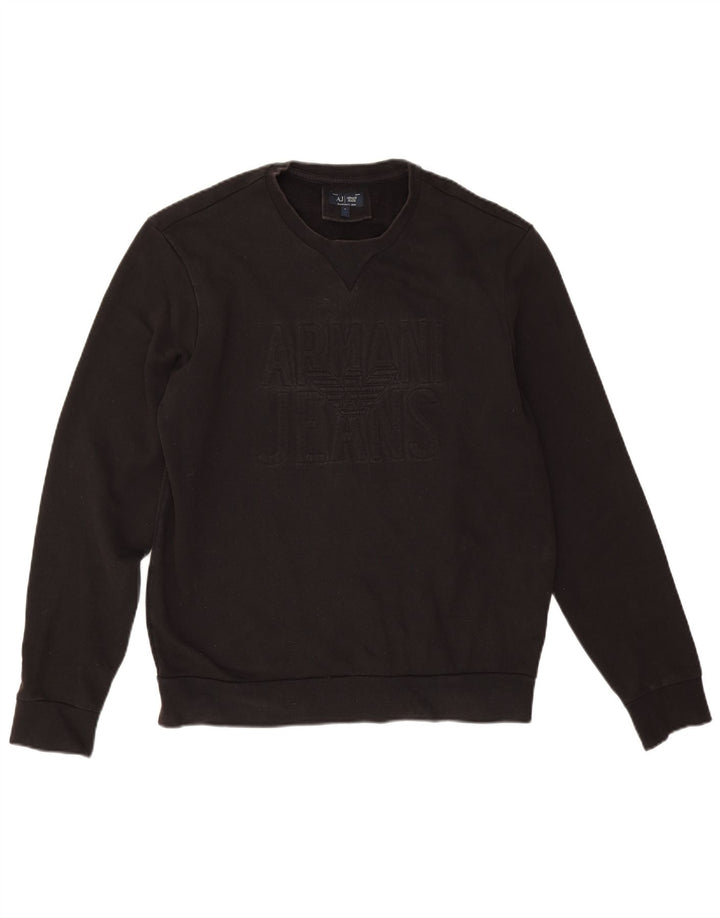Armani Sweat-shirt graphique pour hommes, grand coton noir