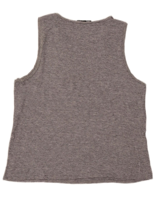 Zara Débardeur Femme UK 16 Large Gris Fair Isle