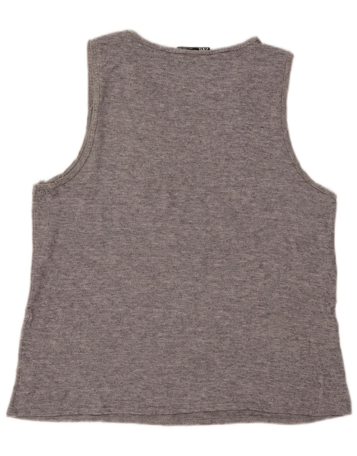 Zara Débardeur Femme UK 16 Large Gris Fair Isle