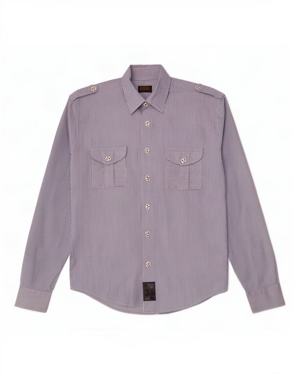 G-Star Chemise militaire en coton à fines rayures bleu moyen
