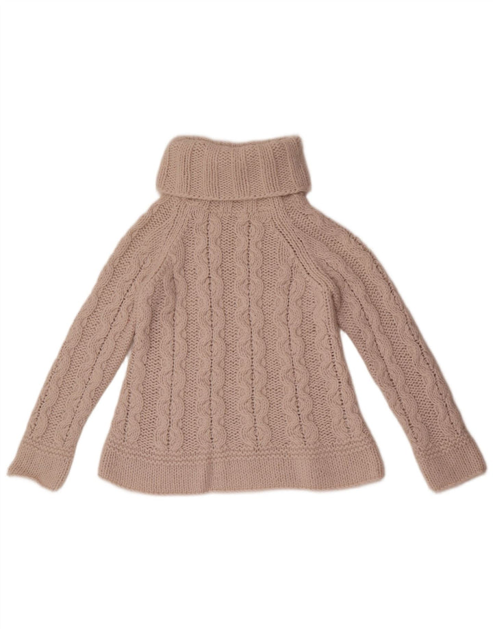 Marks & Spencer Pull col roulé pour femme UK 10 Petit Acrylique Beige