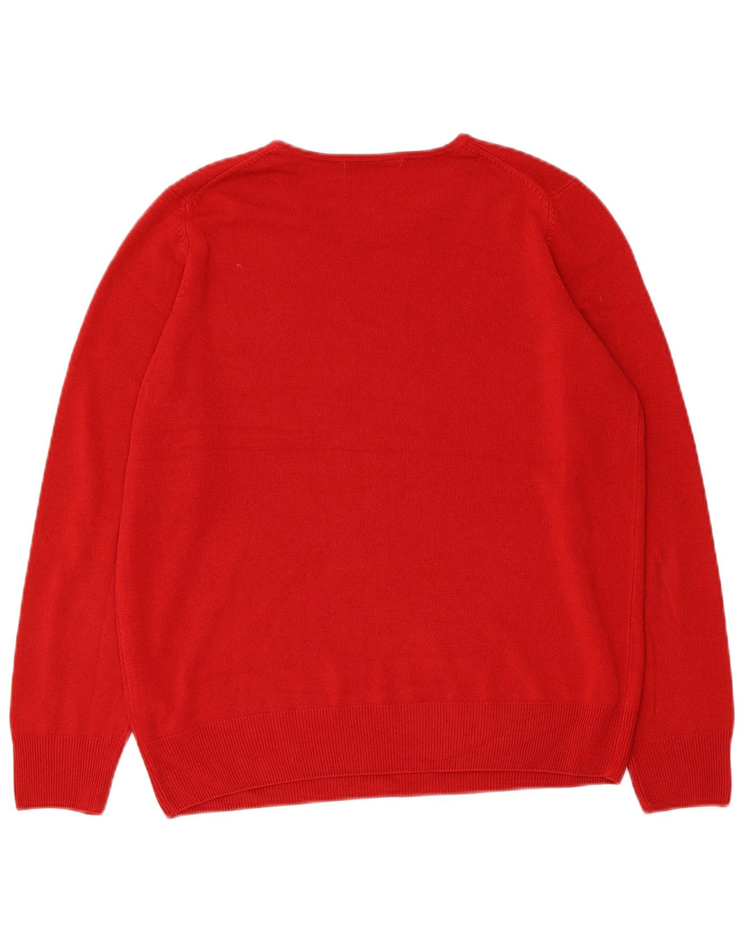 Marks & Spencer Pull à col rond pour femme UK 14 Acrylique rouge moyen