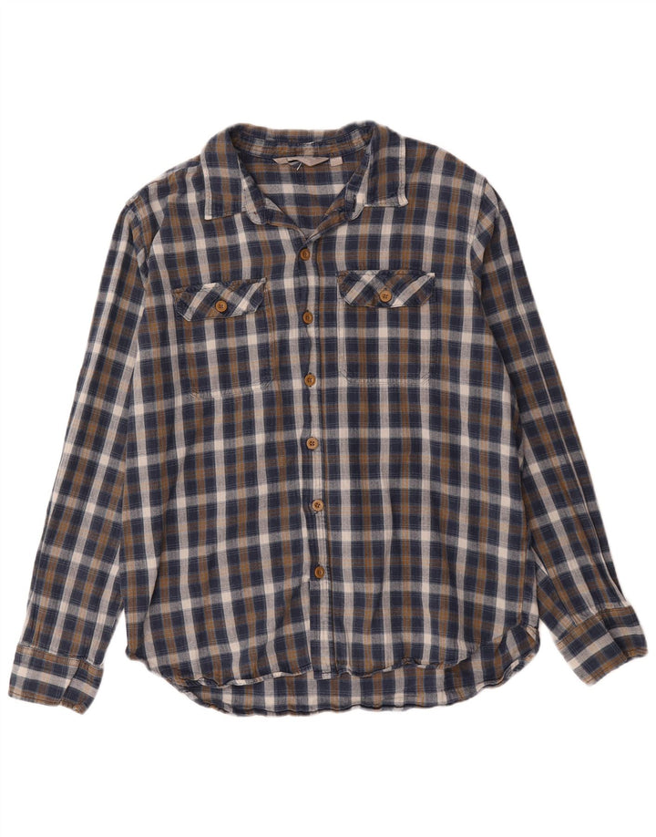 Mountain Warehouse Chemise en flanelle pour homme XL en coton à carreaux bleu