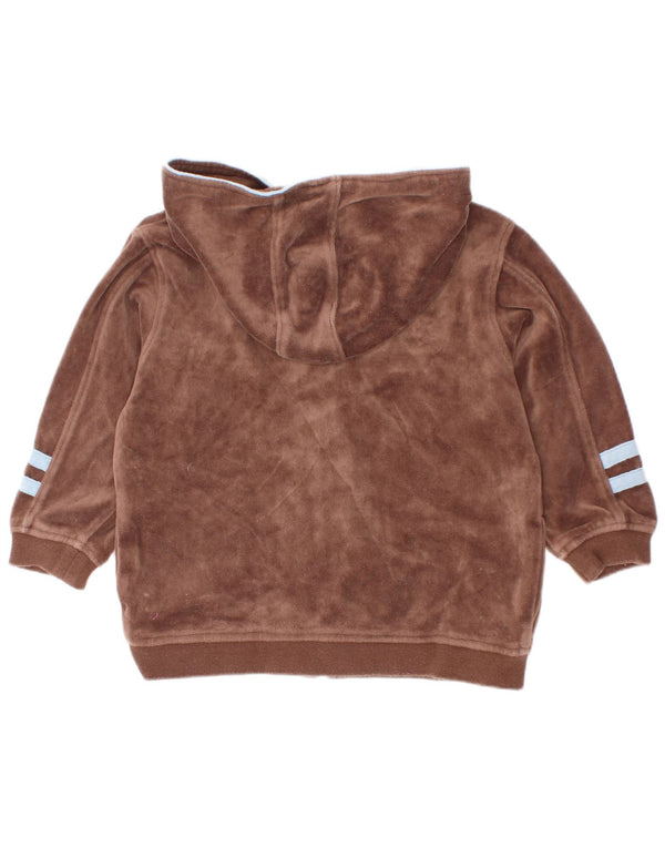 Puma Pull à capuche zippé en velours pour bébé garçon 18-24 mois Marron Colorblock