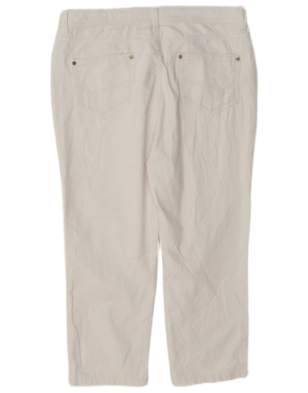 Marks & Spencer Pantalon court Per Una pour femme UK 14 Large W34 L22 Blanc