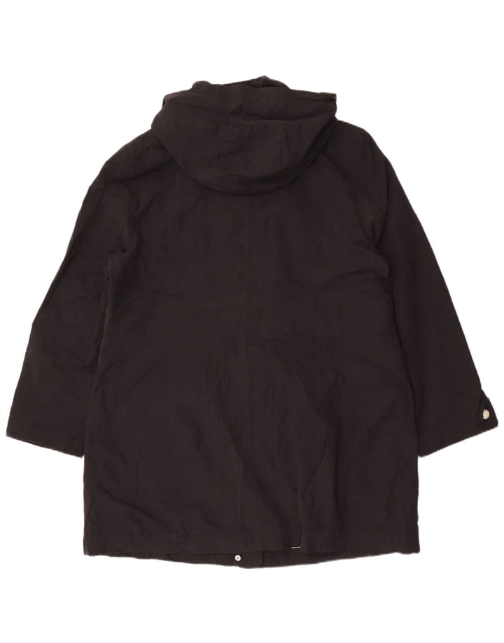 Dkny Manteau imperméable à capuche pour femme UK 18 XL Noir Polyester