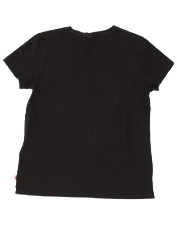 Levi's Womens Graphic T-Shirt Top UK 10 Small Black Cotton