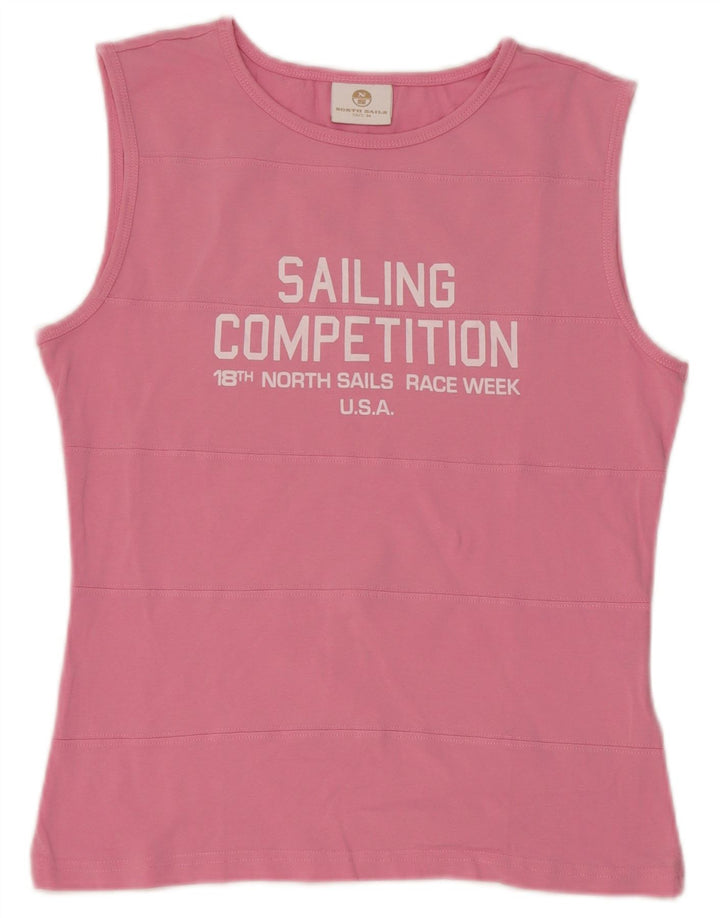 North Sails Débardeur court graphique pour femme UK 12 Rose moyen