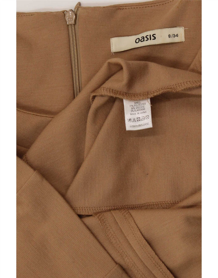Oasis Robe moulante sans manches pour femme UK 8 Petit Marron Polyester
