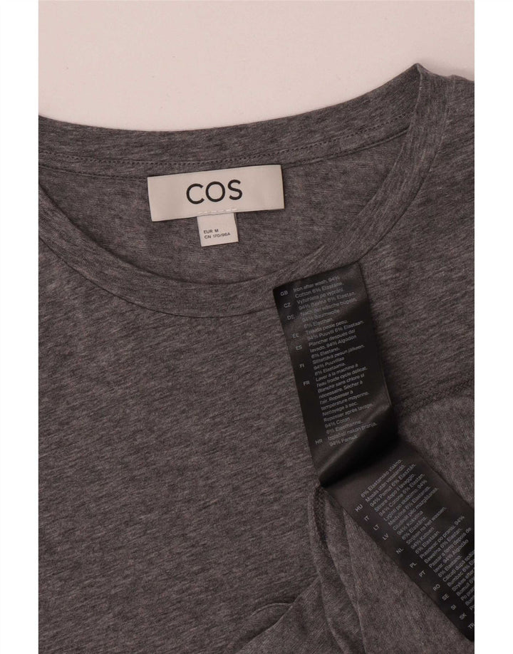 Cos Haut Femme Manches Longues UK 12 Gris Moyen Coton