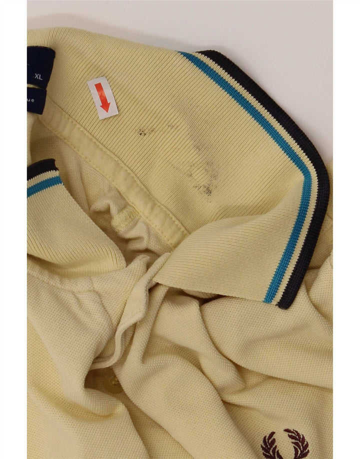 Fred Perry Polo Homme XL Jaune Rayé Coton