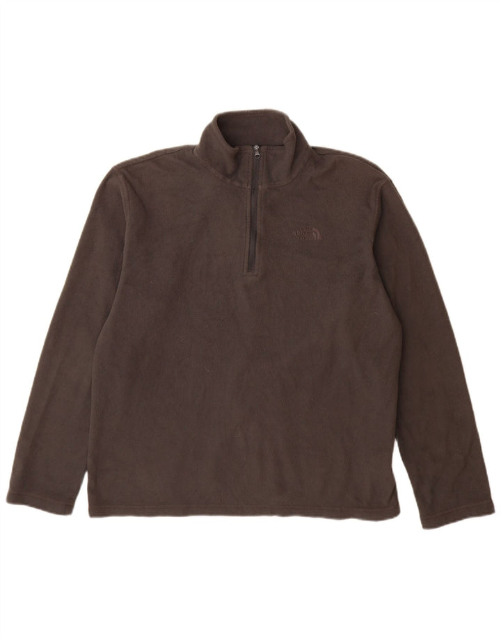 THE NORTH FACE Pull Polaire Col Zippé Homme Gris Moyen Polyester