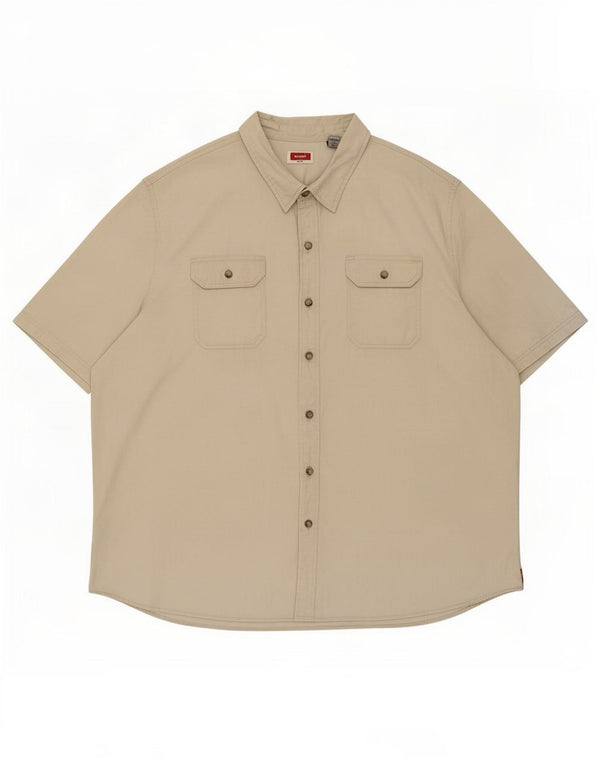 Wrangler Chemise à manches courtes pour homme 3XL en coton beige