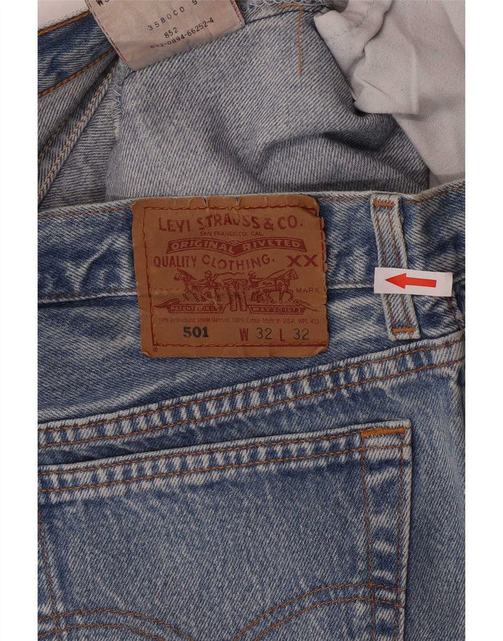 Levi's Short en jean 501 pour femme Large W32 Bleu Coton
