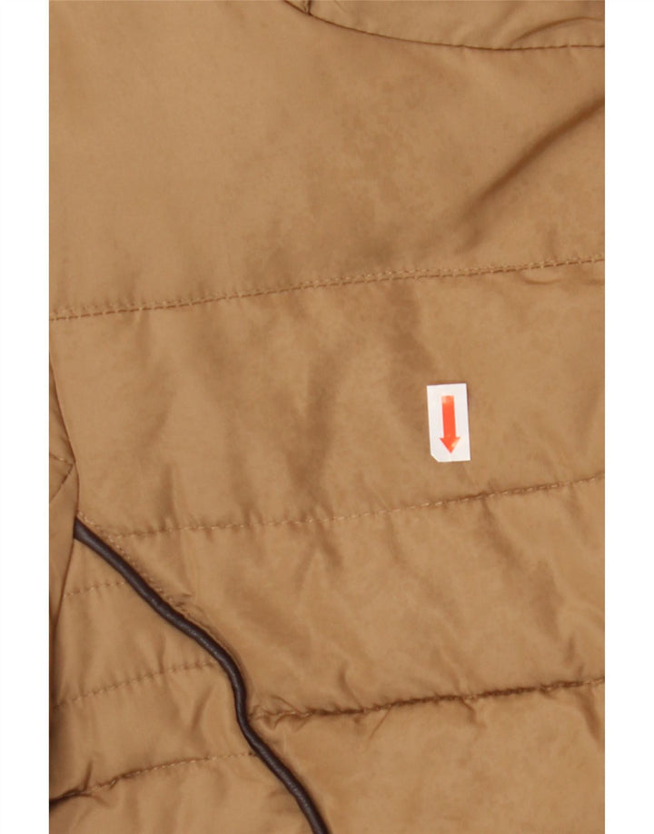 Zara Veste matelassée pour femme UK 16 Large Marron Polyester