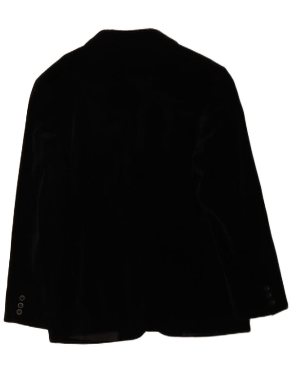 Impuls Veste blazer en velours à 3 boutons pour homme UK 40 Large Noir Coton