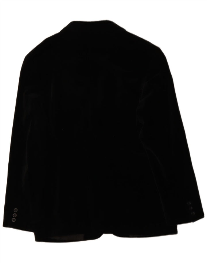 Impuls Veste blazer en velours à 3 boutons pour homme UK 40 Large Noir Coton