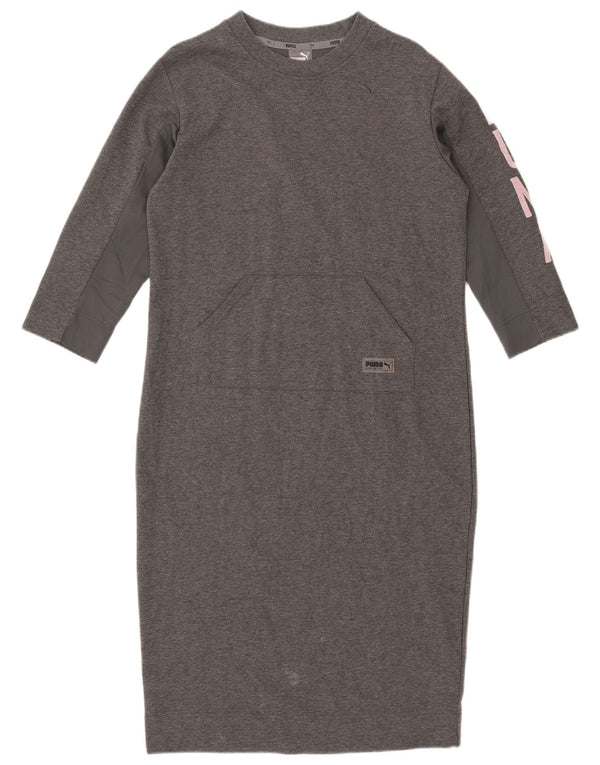 Puma Robe pull graphique surdimensionnée pour femme UK 10 Petit Gris Moucheté