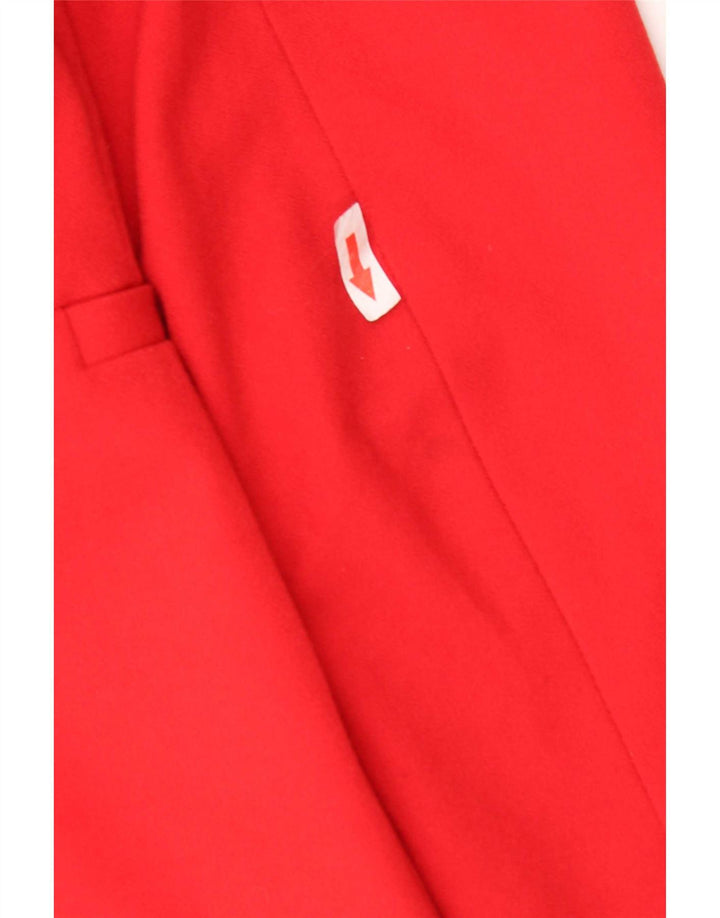 Zara Veste Blazer Femme UK 14 Polyester Rouge Moyen