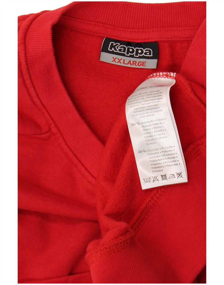 KAPPA Sweat-shirt graphique pour homme en coton rouge 2XL