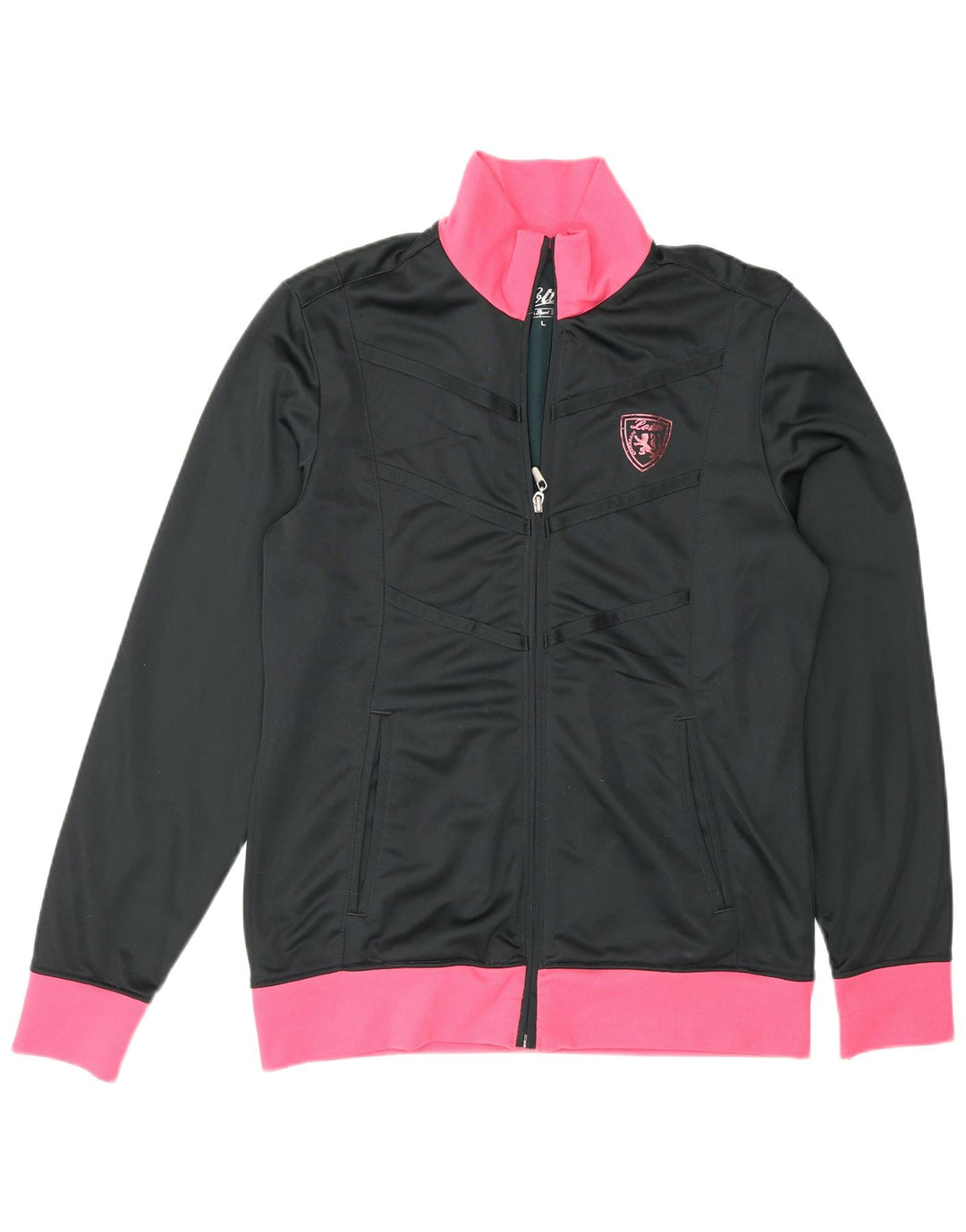 Lotto Veste de survêtement pour femme UK 44 Large Noir Colorblock Polyester