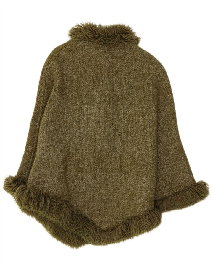 Manteau Poncho Femme Vintage Taille Unique Kaki