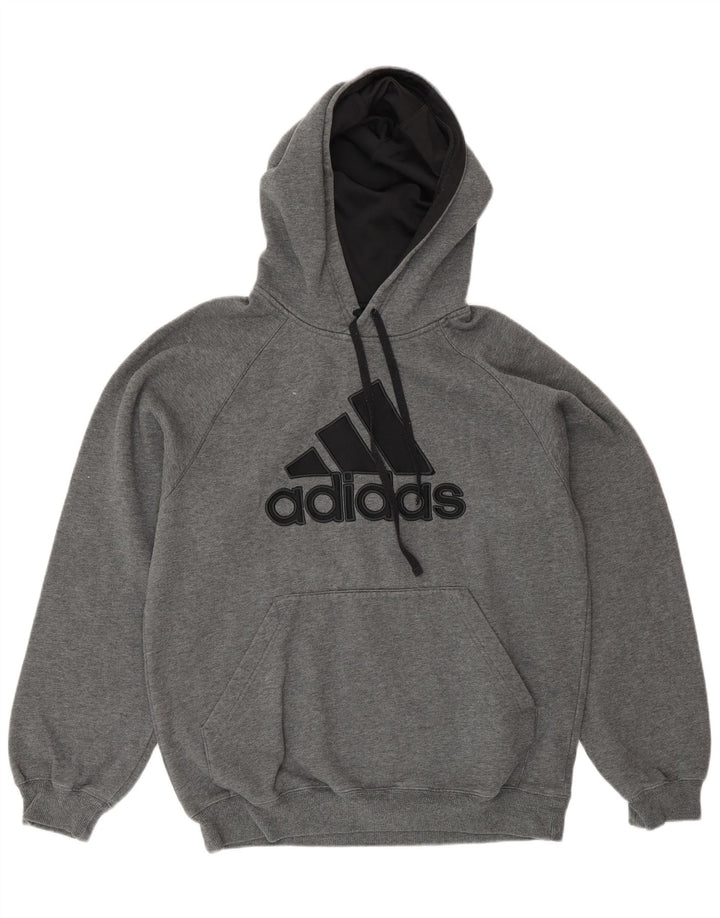 Adidas Pull à capuche graphique pour homme Petit coton gris