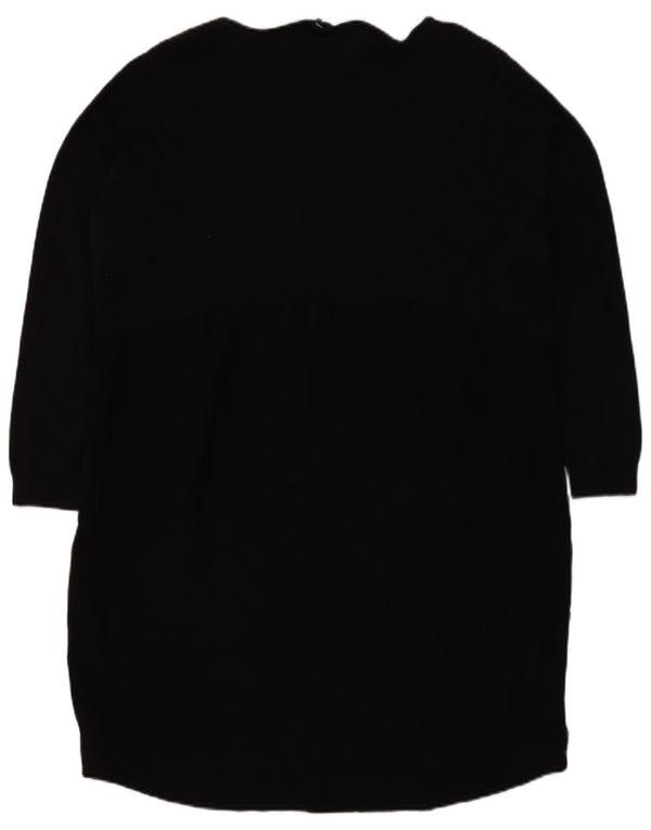 French Connection Robe pull à manches 3/4 pour femme UK 16 Large Noir Classique