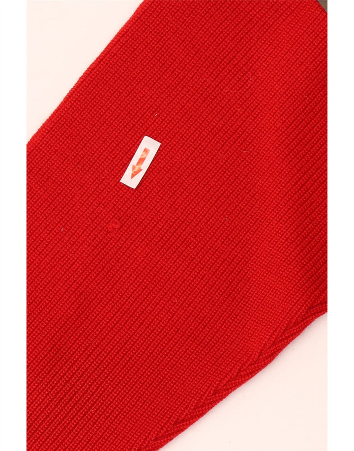 vintage Mens Crew Neck Jumper Pull Moyen Rouge Laine Vierge