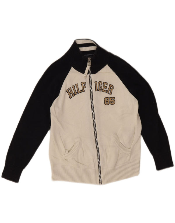Tommy Hilfiger Cardigan pour garçon 4-5 ans Blanc cassé Colourblock