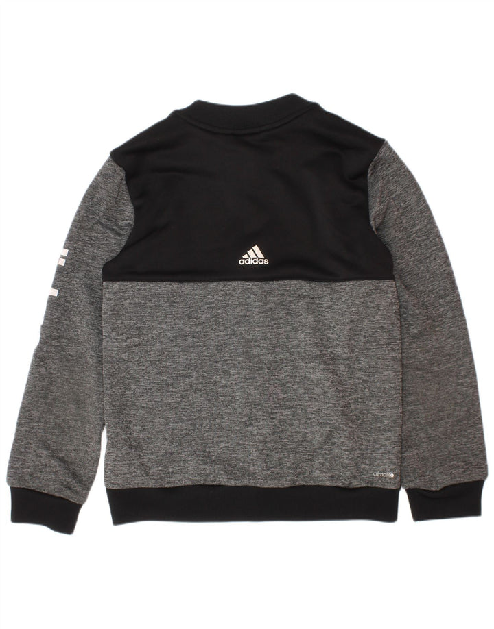 Adidas Climalite Survêtement Top Veste Garçon 7-8 Ans Gris Colorblock