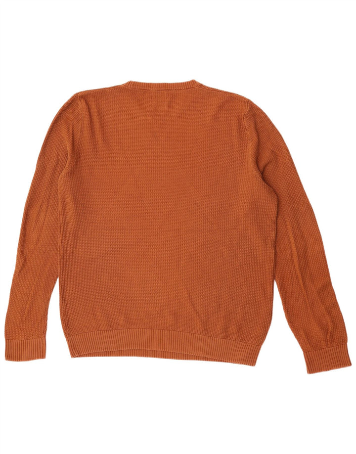 Zara Pull à col rond pour homme en coton marron Large
