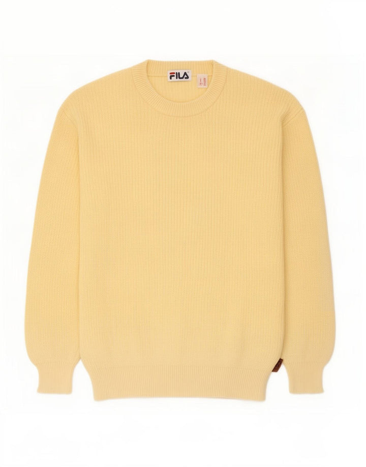 Fila Pull ras du cou pour homme IT 50 Jaune moyen Coton