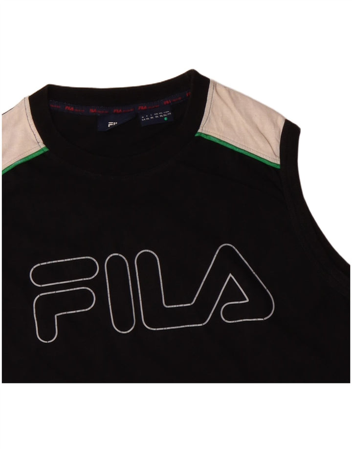 FILA Débardeur Graphique Homme XL Noir Colorblock Coton