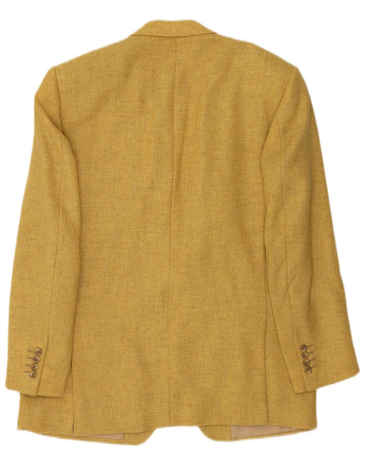 vintage Homme 2 Bouton Blazer Veste IT 52 XL Laine Jaune