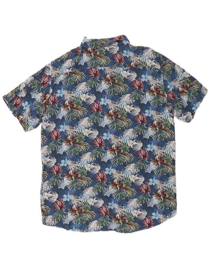 Mistral Chemise à Manches Courtes Homme IT 48 Bleu Moyen Floral Viscose
