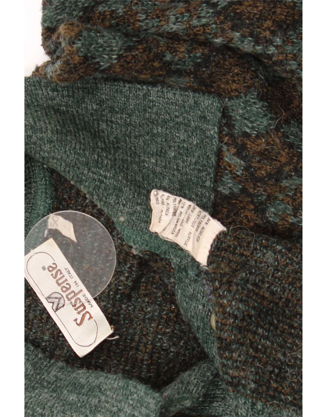Suspense Pull col polo pour homme IT 50 Vert moyen Argyle/Diamant