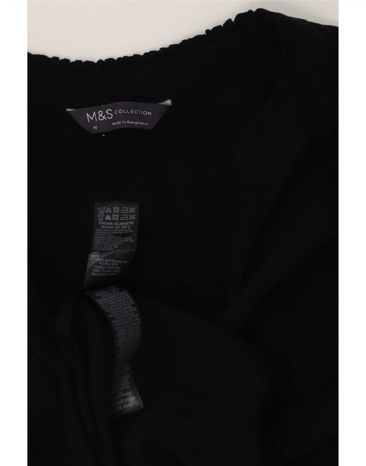 Marks & Spencer Chemisier surdimensionné pour femme UK 16 Large Noir Viscose