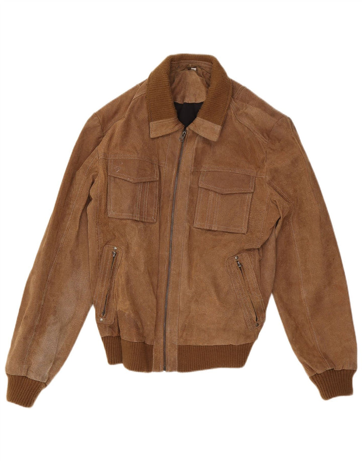 Reward Veste bomber en daim pour homme UK 40 Grand cuir marron