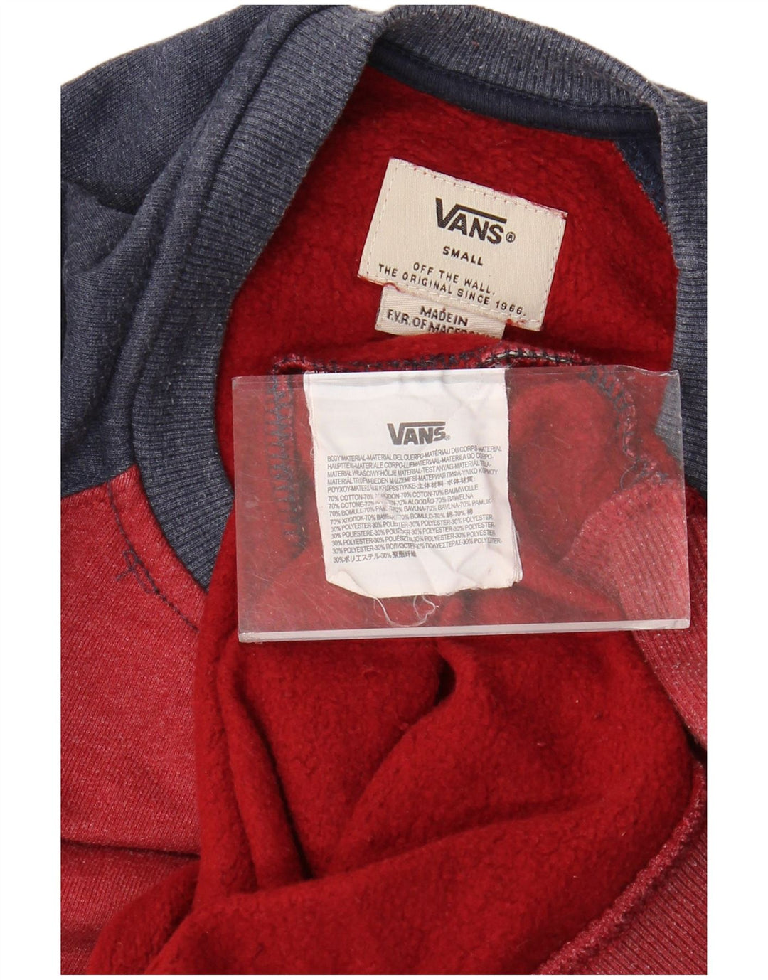 VANS Sweat-shirt pour hommes en coton color block petit rouge