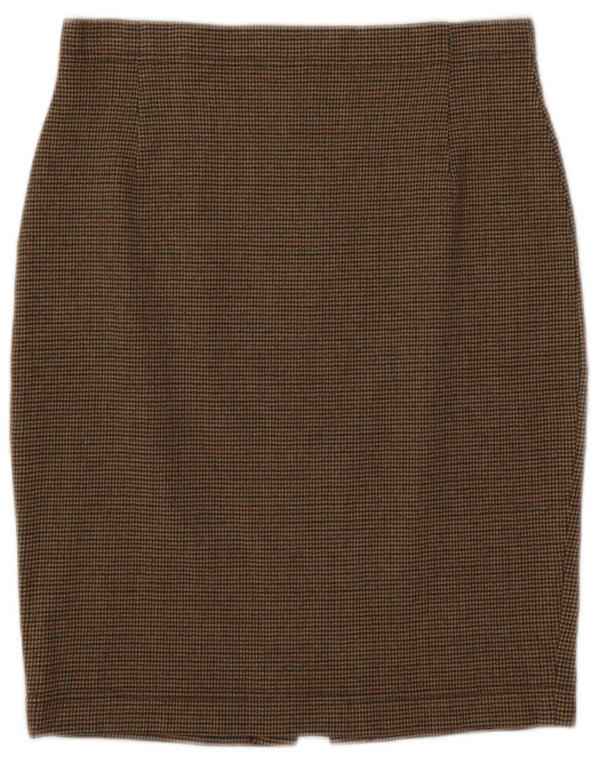Jupe crayon femme Alba Fornari IT 46 Large W32 laine pied-de-poule vert