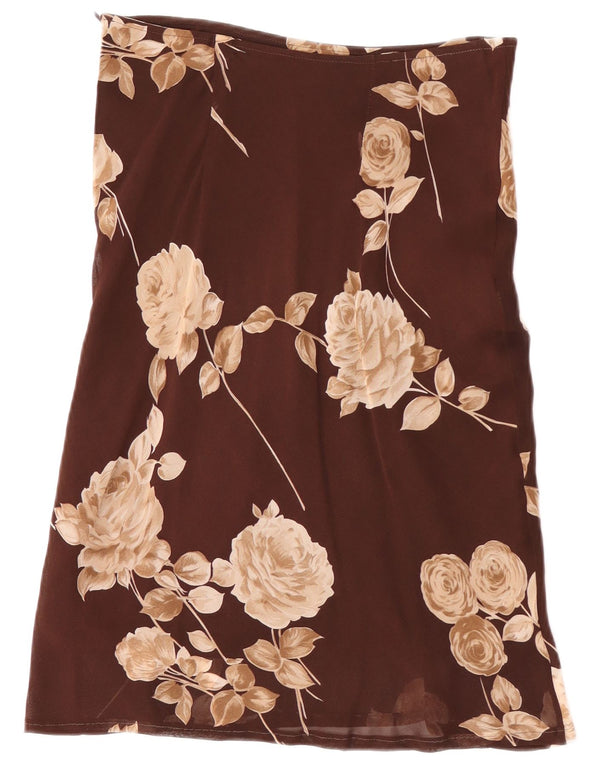 Via Dei Ciclamini Jupe droite pour femme IT 42 Medium W28 Marron Floral