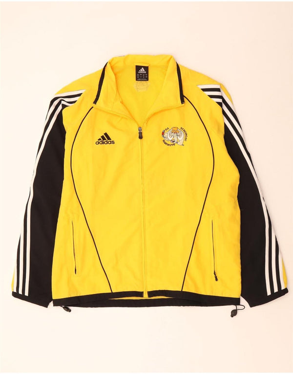 ADIDAS Veste de survêtement pour homme UK 42/44 Large Jaune Colourblock