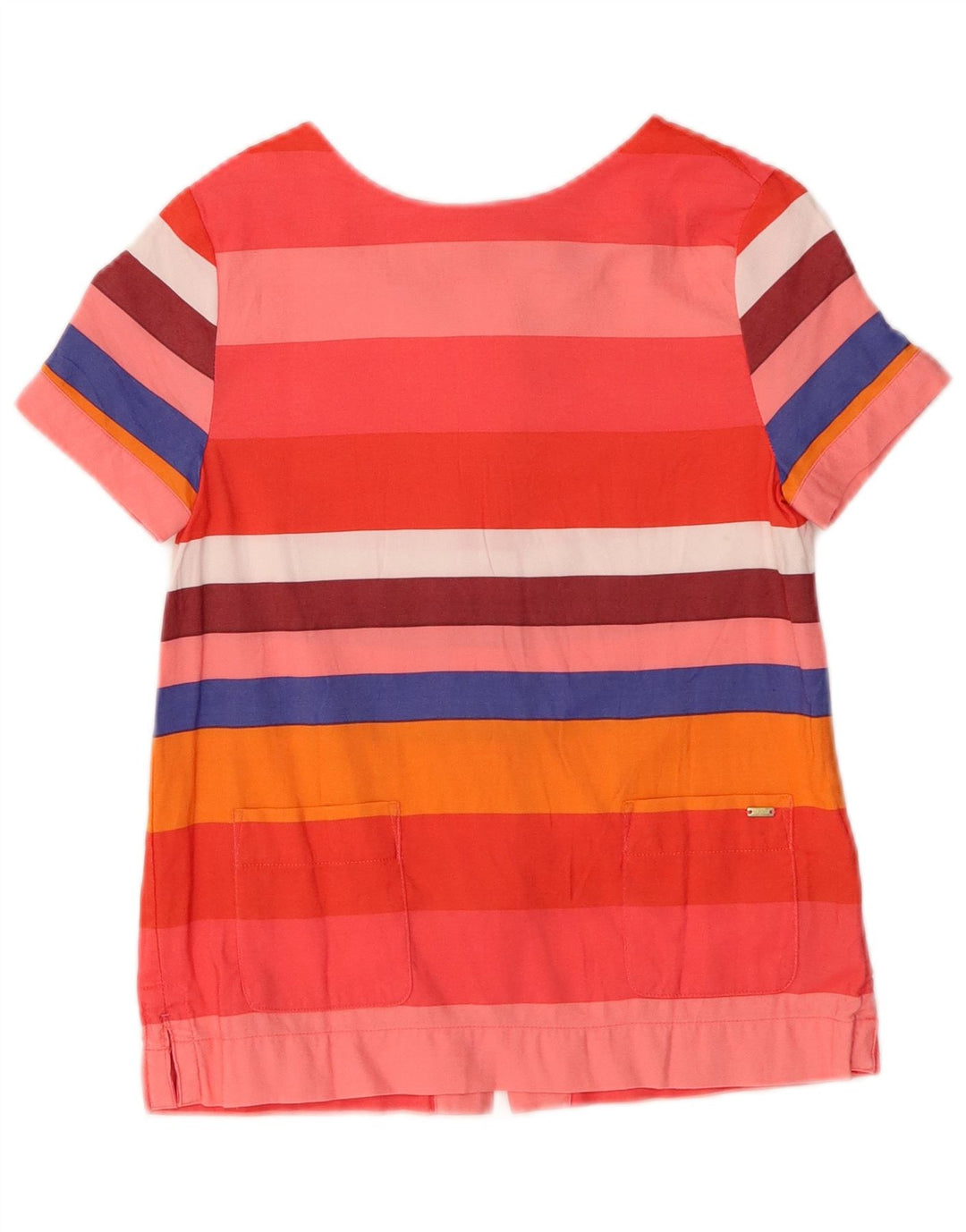 TOMMY HILFIGER Haut Chemisier Fille 8-9 ans Viscose Rayé Rouge Moyen
