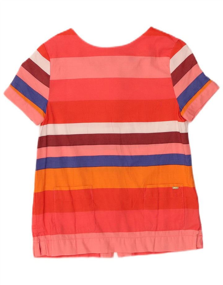 TOMMY HILFIGER Haut Chemisier Fille 8-9 ans Viscose Rayé Rouge Moyen