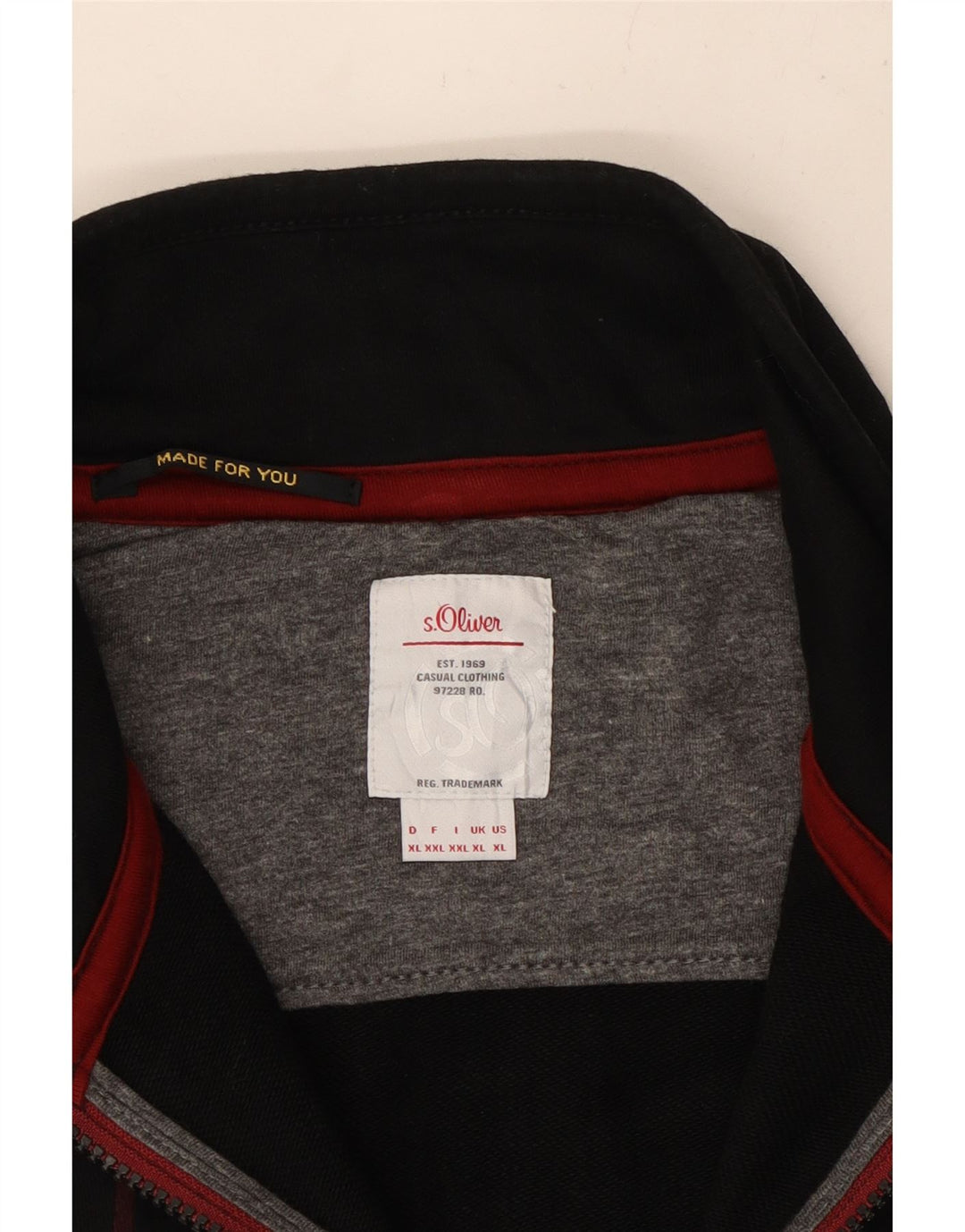 S.OLIVER Veste de Survêtement Graphique Homme XL Noir